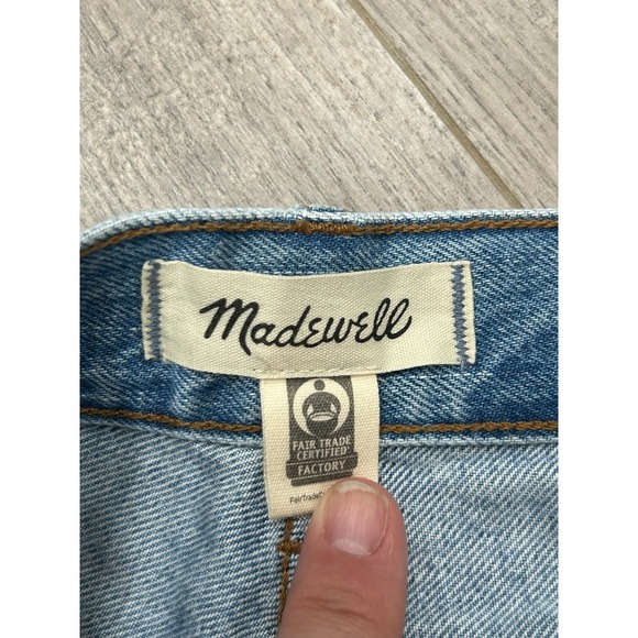 Madewell Womens Blue Distressed Raw Hem High Rise 90s Straight Leg Jeans 26 NWT - Picture 4 of 10